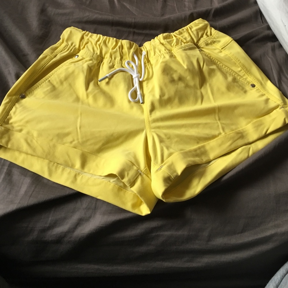 Yellow Lululemon Day shorts